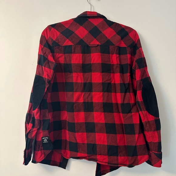 Roots Red and Black Flannel Button Up, Size Medium - Picture 2 of 3